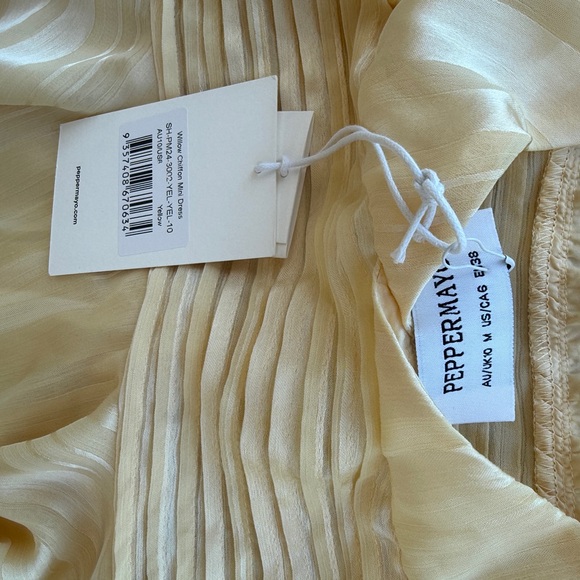 Peppermayo Willow Chiffon Mini Dress - Yellow NWT US:6/AUS:10 - Picture 7 of 9